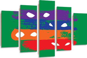 Feeby Obraz pięcioczęściowy na panelu dekoracyjnym, pentaptyk typ A, Cztery maski Zorro 150x100 1