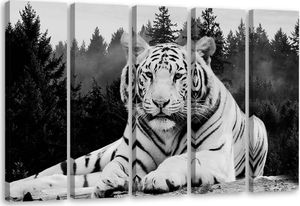 Feeby Obraz pięcioczęściowy, Tygrys w lesie 150x100 1