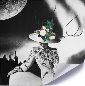 Feeby Plakat, Kobieta w kapeluszu z kwiatów 40x40 1