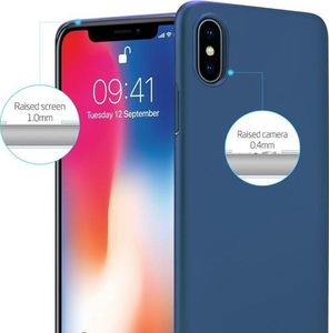 Crong Smooth Skin etui iPhone Xs / X (niebieski) 4