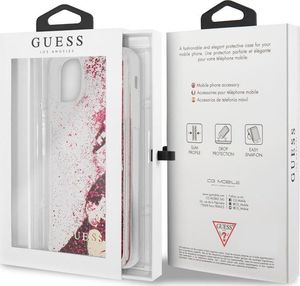 Guess Guess Liquid Glitter Hearts etui iPhone 11 Pro Max (malinowy) 11