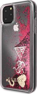 Guess Guess Liquid Glitter Hearts etui iPhone 11 Pro Max (malinowy) 2