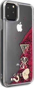 Guess Guess Liquid Glitter Hearts etui iPhone 11 Pro Max (malinowy) 4