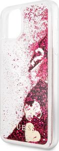 Guess Guess Liquid Glitter Hearts etui iPhone 11 Pro Max (malinowy) 9
