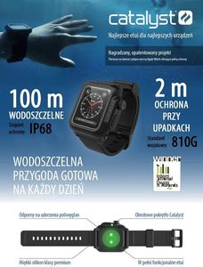Catalyst Catalyst Waterproof - Etui wodoszczelne + pasek Apple Watch 38 mm seria 3 / seria 2 (czarne) 9