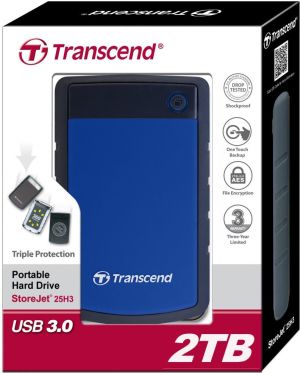 Dysk zewnętrzny HDD Transcend 25H3B 2TB Czarno-niebieski (TS2TSJ25H3B) 2