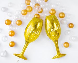 Party Deco Balon foliowy Kieliszek Cheers - 80 cm -1 szt. uniwersalny 3