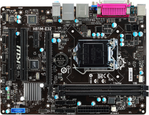 Płyta główna MSI H81M-E32 Intel H81 LGA 1150 (PCX/VGA/DZW/GLAN/SATA3/USB3/DDR3) mATX (H81M-E32) 2