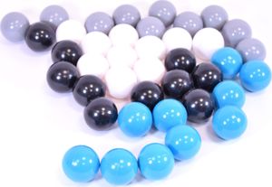 Piłki plastikowe 40 sztuk Niebieskie, białe, szare i czarne Mix uniwersalny 1