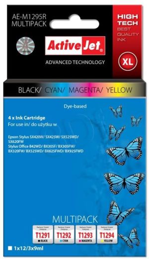 Tusz Activejet tusze AE-M1295R / T1295 (cyan, magenta, yellow, black) 1