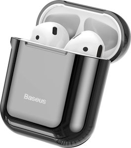 Baseus Baseus błyszczące silikonowe etui case na słuchawki AirPods 2gen / 1gen czarny (ARAPPOD-A01) uniwersalny 4