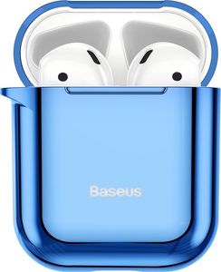 Baseus Baseus błyszczące silikonowe etui case na słuchawki AirPods 2gen / 1gen niebieski (ARAPPOD-A03) uniwersalny 1