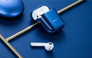 Baseus Baseus błyszczące silikonowe etui case na słuchawki AirPods 2gen / 1gen niebieski (ARAPPOD-A03) uniwersalny 21