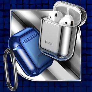 Baseus Baseus błyszczące silikonowe etui case na słuchawki AirPods 2gen / 1gen niebieski (ARAPPOD-A03) uniwersalny 8