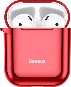 Baseus Baseus błyszczące silikonowe etui case na słuchawki AirPods 2gen / 1gen czerwony (ARAPPOD-A09) uniwersalny 1