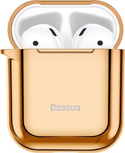 Baseus Baseus błyszczące silikonowe etui case na słuchawki AirPods 2gen / 1gen złoty (ARAPPOD-A0V) uniwersalny 1