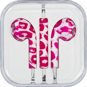 Słuchawki Hurtel Słuchawki z mikrofonem iPhone iPad iPod różowe (wzór 13) uniwersalny 1