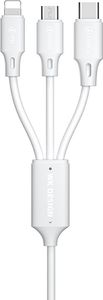 Kabel USB WK Design USB-A - USB-C + microUSB + Lightning 1.15 m Biały (73229-uniw) 1