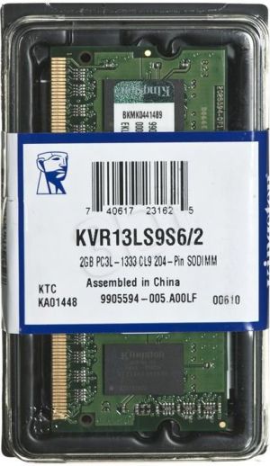 Pamięć do laptopa Kingston DDR3L SODIMM 2GB 1333MHz CL9 (KVR13LS9S6/2) 1