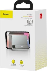 Podstawka Baseus Metal Wall Mount Holder metal uchwyt ścienny podstawka na smartfona silver (SUBG-0S) uniwersalny 14
