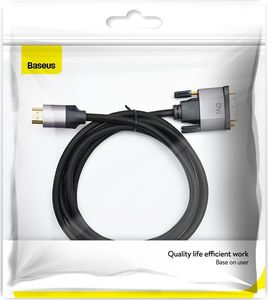 Kabel Baseus HDMI - DVI-D 2m srebrny (BRA008278) 12