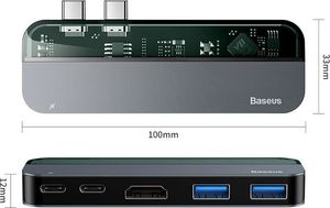 Stacja/replikator Baseus 5w1 USB-C (CAHUB-TS0G) 21