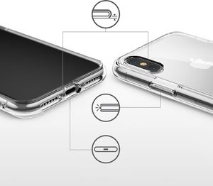 Ringke Ringke Fusion Matte etui pokrowiec z żelową ramką iPhone XS / iPhone X przezroczysty uniwersalny 2