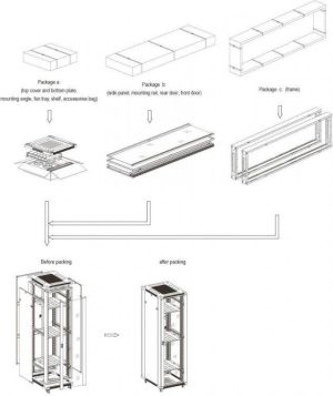 Szafa Linkbasic stojąca rack 19'' 32U 600x800mm czarna (drzwi przednie szklane) (NCB32-68-BAA-C) 3