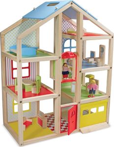 Melissa & Doug Duży Drewniany Domek dla Lalek Winda + Meble 1
