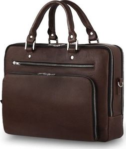 Torba Solier Skórzana męska torba na laptopa Solier SL24 Shannon ciemny brąz uniwersalny 2