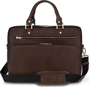 Torba Solier Skórzana męska torba na laptopa Solier SL24 Shannon ciemny brąz uniwersalny 4
