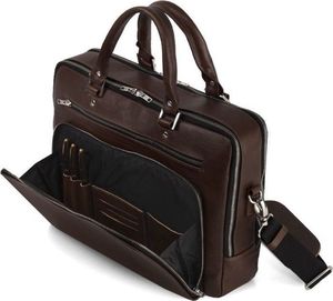 Torba Solier Skórzana męska torba na laptopa Solier SL24 Shannon ciemny brąz uniwersalny 5