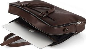 Torba Solier Skórzana męska torba na laptopa Solier SL24 Shannon ciemny brąz uniwersalny 6