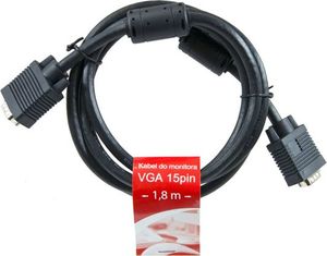 Kabel TreQ D-Sub (VGA) - D-Sub (VGA) 1.8m czarny (33715-uniw) 1