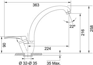 Bateria kuchenna Franke Vega stojąca beżowa (VEGA BEŻ 115.0275.361) 2