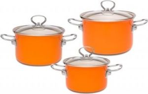 Emalia Olkusz Komplet garnków Mizar 3 502LX/4538LX Pomarańczowy 2