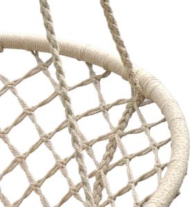 Saska Garden Hamak ażurowy fotel wiszący 80 x 60 cm z poduszką Ecru (245640) 2