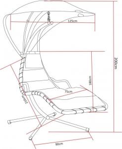 Saska Garden Huśtawka Fotel Bujany Lea Szary / Antracyt uniwersalny 2