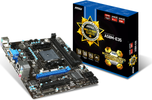 Płyta główna MSI A58M-E35, AMD A58 Socket FM2+ (PCX/VGA/DZW/GLAN/SATA/RAID/DDR3) mATX 1