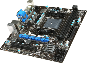 Płyta główna MSI A58M-E35, AMD A58 Socket FM2+ (PCX/VGA/DZW/GLAN/SATA/RAID/DDR3) mATX 4