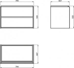 Cersanit Crea 79.4 cm szary 2