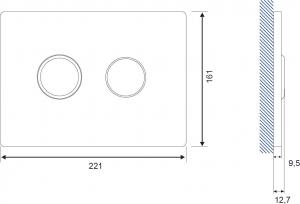 Przycisk spłukujący Cersanit Accento do WC chrom połysk 2