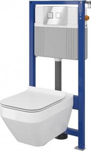 Zestaw podtynkowy Cersanit S701-318 SET B26 Aqua 52 + MW Crea CleanOn stelaż + miska wc + deska + przycisk spłukujący 1