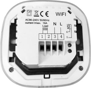 Acurel Dotykowy termostat WiFi regulator sterownik biały 16A + czujnik podłogowy uniwersalny 3