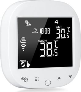 Acurel Dotykowy termostat WiFi regulator sterownik biały 16A + czujnik podłogowy uniwersalny 4