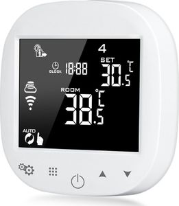 Acurel Dotykowy termostat WiFi regulator sterownik biały 16A + czujnik podłogowy uniwersalny 5