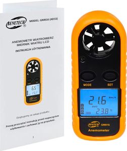 Benetech Anemometr wiatromierz z wyświetlaczem LCD uniwersalny 4