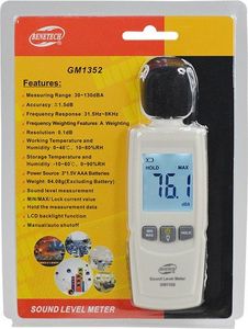 Benetech Miernik dźwięku sonometr decybelomierz uniwersalny 5