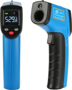 Benetech Bezdotykowy termometr pirometr laserowy -50~530°C z kolorowym LCD + baterie AAA Varta (w blistrze) uniwersalny 2