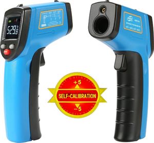 Benetech Bezdotykowy termometr pirometr laserowy -50~530°C z kolorowym LCD + baterie AAA Varta (w blistrze) uniwersalny 3